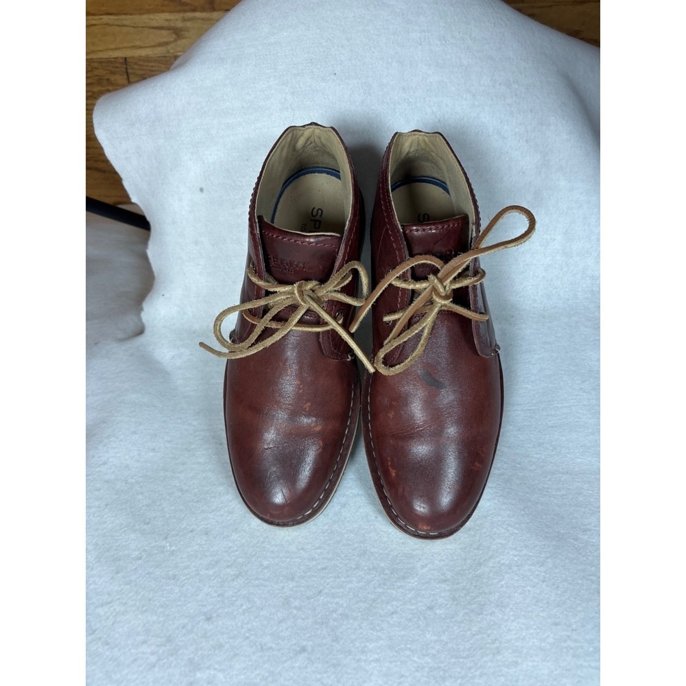 Sperry Mens Leather Chukka Boots Size 9 Brown Lace-Up Casual Shoes